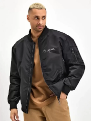 Erkek Unisex Bomber Mont – Siyah Renk, Atatürk Silüet Baskılı, Fermuarlı Cepli, Kapitone Astarlı, Bahar Kış Sezonu Günlük Ceket - Siyah