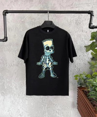 Bisiklet Yaka Kısa Kol Çocuk Baskılı T-Shirt - Siyah