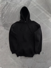 Kapüşonlu Üç İplik Penye Basic SweatShirt - Siyah