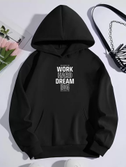 Kışlık Üç İplik Kapüşonlu SweatShirt - Siyah