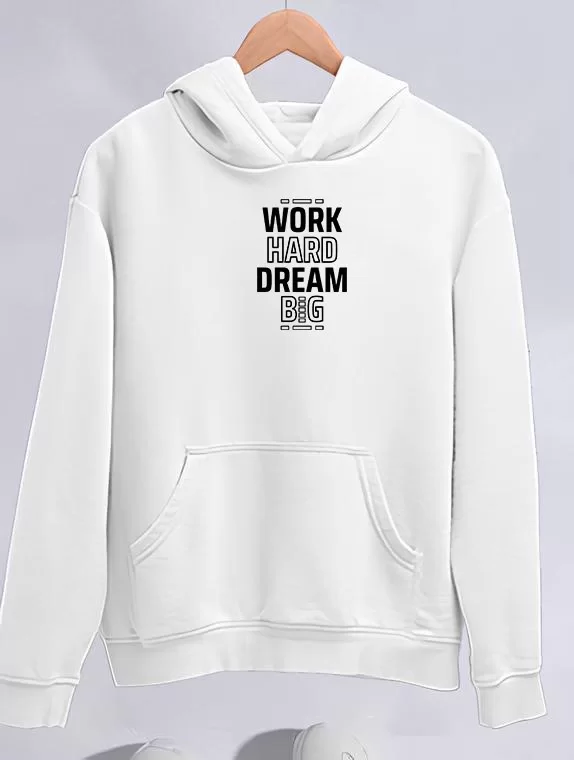 Kışlık Üç İplik Kapüşonlu SweatShirt - Beyaz