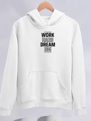 Kışlık Üç İplik Kapüşonlu SweatShirt - Beyaz