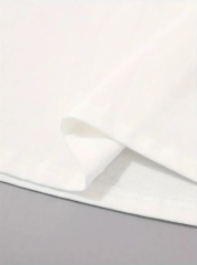 20/1 Penye Compack Sarj %1 Baskılı Oversize Bisiklet Yaka Kısa Kol Yazlık T-shirt - Beyaz