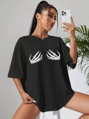 Baskılı Kadın T-shirt - Siyah