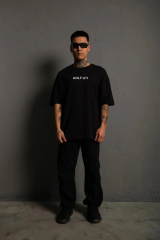 Erkek Oversize Baskılı Tişört – Golf GTI Retro Araba Desenli, Ön & Arka Dijital Baskı, Sokak Modası Stil - Siyah