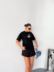 Kısa Kol Baskılı T-shirt - Siyah