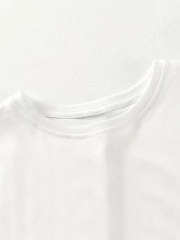 20/1 Penye Compack Gülücük Baskılı Oversize Bisiklet Yaka Kısa Kol Yazlık T-shirt - Beyaz