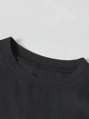 Ördek Baskılı ve Yuvarlak Yakalı Kadın Günlük Büyük Boy Siyah Tişört. - Siyah