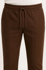 Erkek Keten Pantolon – Cepli, Beli Lastikli ve Bağcıklı, Nefes Alan Rahat Kalıp, Yazlık ve Baharlık Günlük Giyim, Şık & Konforlu Boru Paça Model - Kahverengi