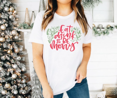 Noel İçin Özel Tasarım T-shirt - Beyaz