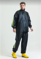 Premium Motorcu Kurye Yağmurluk Takım Su Geçirmez PVC Kumaş Reflektörlü TÜBİTAK Onaylı - Siyah