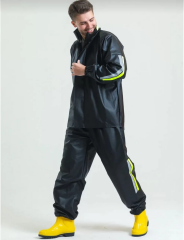 Premium Motorcu Kurye Yağmurluk Takım Su Geçirmez PVC Kumaş Reflektörlü TÜBİTAK Onaylı - Siyah