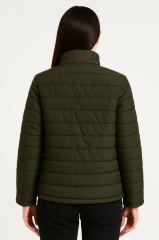 Kadın Bomber Mont Ceket – Su İtici Kumaş, Kapitone Astarlı, Fermuarlı, Kışlık - Haki