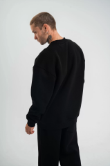Uzun Kol Bisiklet Yaka Basic SweatShirt - Siyah
