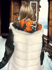 Kadın Hakiki Deri ve Suni Kürk - Beyaz