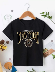 Çocuk Unisex Baskılı T-Shirt - Siyah
